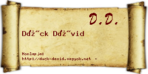 Dück Dávid névjegykártya